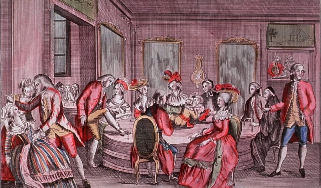 Le baquet de Mesmer, gravure anonyme vers 1780 (NLM, domaine public) Le baquet de Mesmer, gravure anonyme vers 1780 (NLM, domaine public)