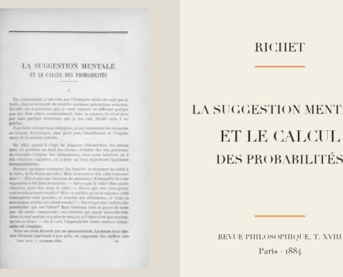 Charles Richet - La suggestion mentale et le calcul des probabilités (1884)