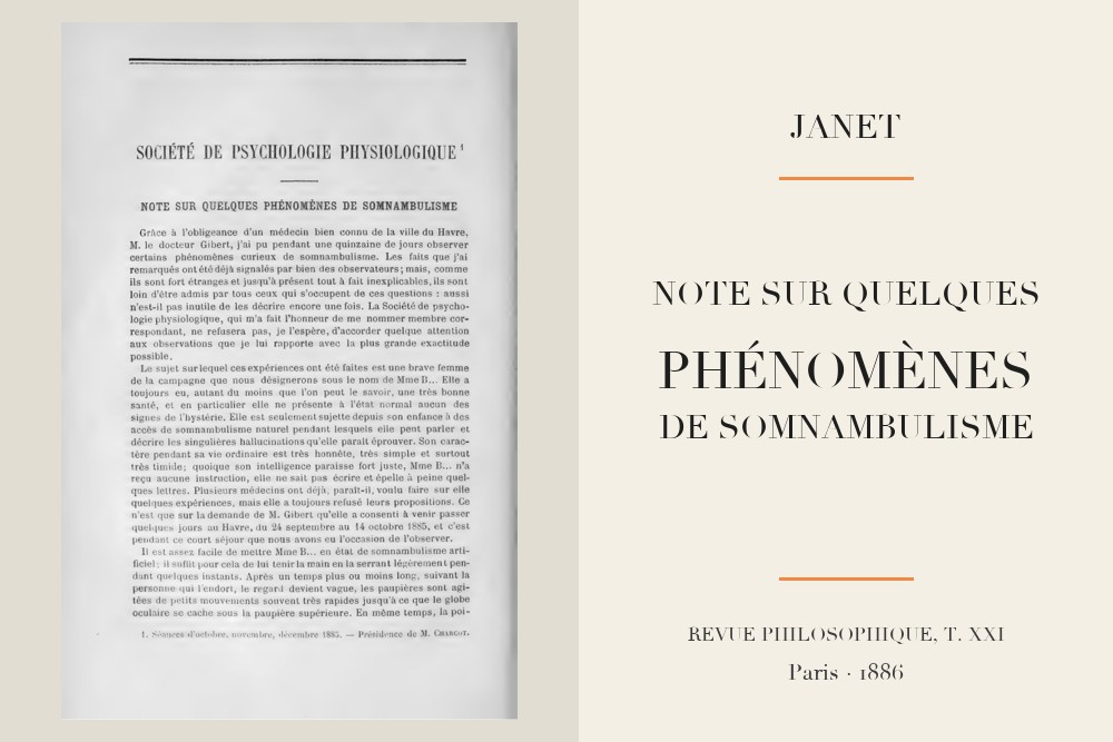 Pierre Janet - Note sur quelques phénomènes de somnambulisme (1886)