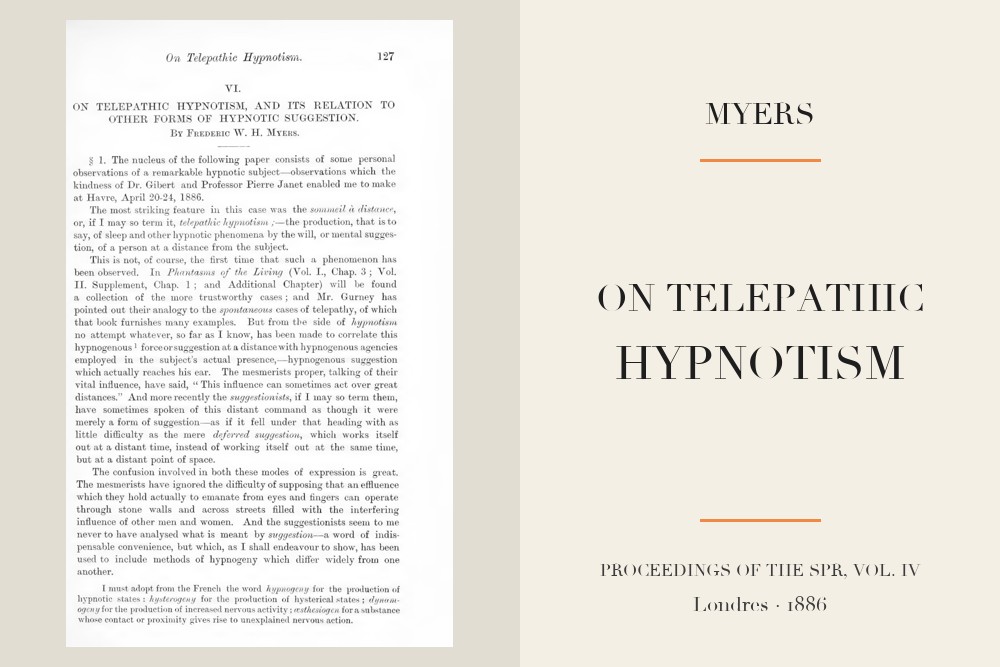 Frederic W. H. Myers - On telepathic hypnotism (1886)