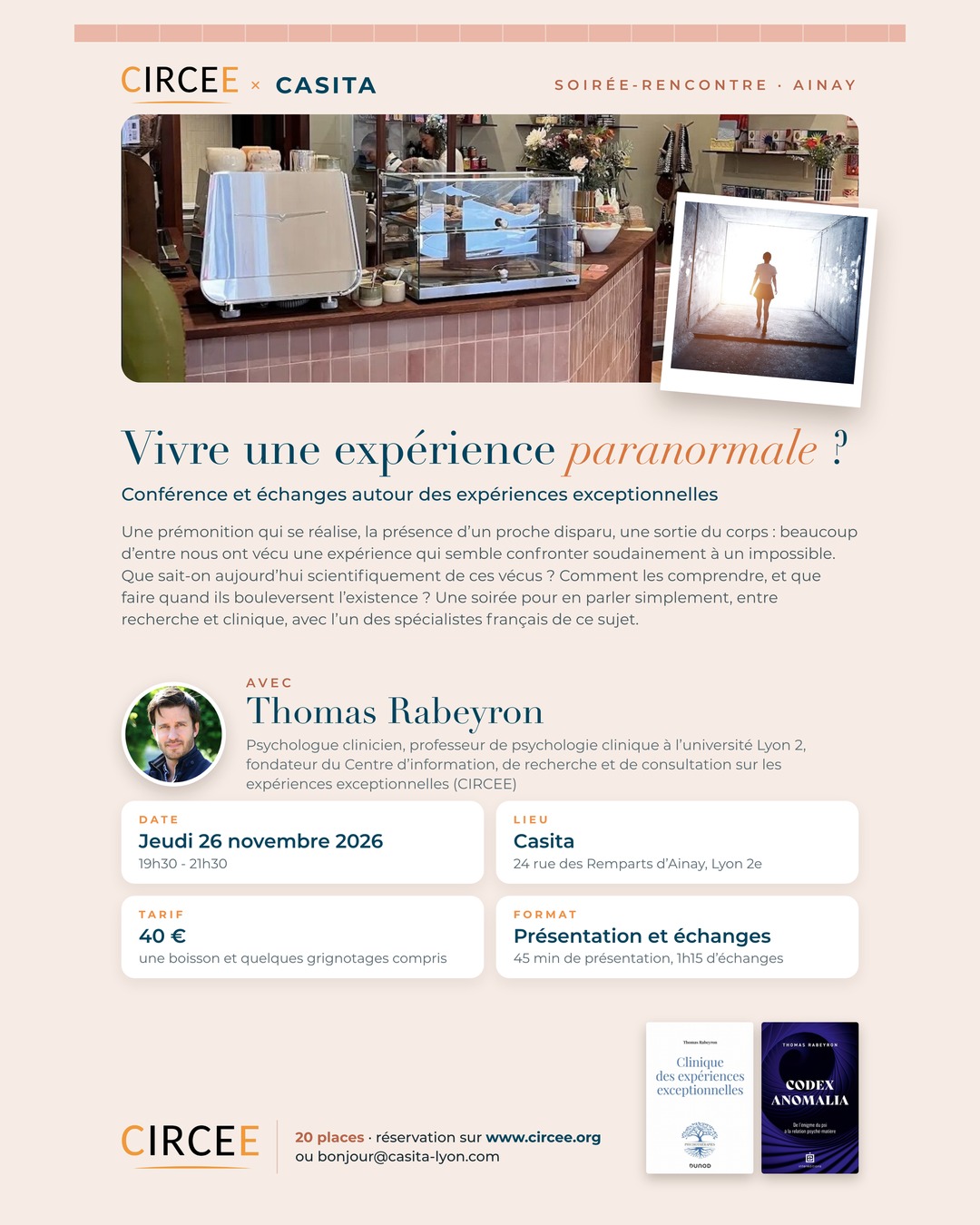 Affiche de la soirée Vivre une expérience paranormale ? au café Casita